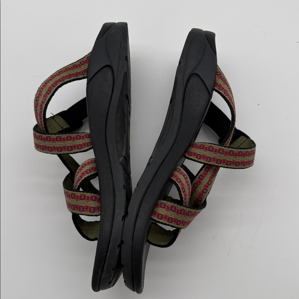 Chaco Red Green Zhong Open Back Vibram Sole Sandals Women Size 8 - Picture 4 of 4